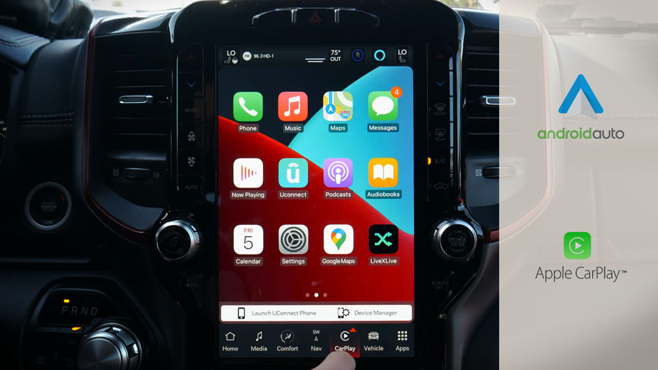 2022 ram uconnect 5 - ram uconnect5 - ram media screen - ram android auto - ram apple car play